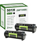 501H 50F1H00 High Yield Black Toner Cartridge 2 Pack Replacement for Lex... - $166.99