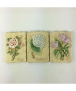 Trio of Spring Wall Plaques Gift Collection Rose Hydrangea Tulip T1 - $34.16 CAD