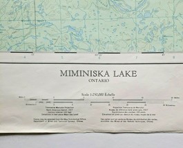 1964 Ontario of Canada Map Miminiaka Lake 52P U88L - $16.99