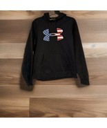 Under Armour Hoodie Sweatshirt Boy Large Black American Flag USA Patriot... - £11.06 GBP