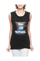 New Womens Designer True Religion Jean Black Soft Tee Shirt Top M All or Nothing - £136.53 GBP