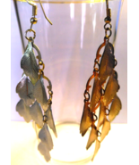 Leaf Multilayer Chandelier Fashion Earrings 1 Silver Tone &amp; 1 Gold Tone ... - $13.99