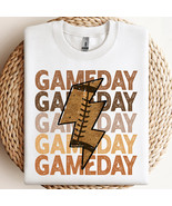 Game Day Football Stacked PNG, Football Lightning Bolt PNG, Retro Football PNG - $2.50