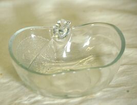 Clear Glass Apple Candy Nut Dish - $9.89