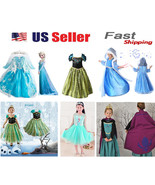 Gorgeous Queen Elsa &amp; Princess Anna Costume Cosplay Party Dress Up - $11.86+