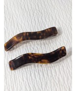 Vintage Tortoiseshell Barrette SET 2 Hair Clip brown wave wavy Made in T... - $24.00