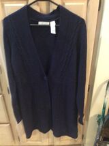 LIZ WEAR by LIZ CLAIBORNE WOMENS BLACK CARDIGAN - SIZE LARGE - FREE SHIP... - $34.29