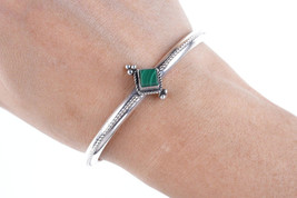 6 1/8&quot; Vintage malachite cuff bracelet - $72.77