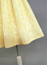 Yellow A-line Midi Pleated Skirt Outfit Spring Women Custom Plus Size Midi Skirt image 8