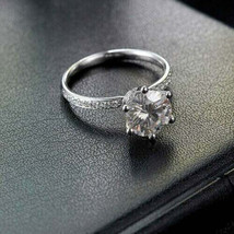 Solid 14K White Gold 2.50Ct Round Cut Diamond Engagement Ring Simulated Size 5 - $243.42