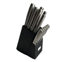 Cook&#39;s Tools 12 Piece Stainless Steel Black Block Knife Set Used Set - $34.94
