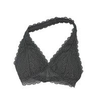 Gilly Hicks Gray Lace Halter Bralette XS Adjustable Back Closure - $19.20