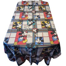 Mickey Mouse Flannel Plaid Twin Flat Bed Sheet Disney Red Yellow Blue Green - £23.03 GBP
