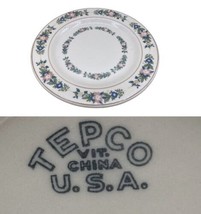 Tepco Restaurant Ware Rare Floral 8” Bread Plate Big Logo Beige Color READ - £28.48 GBP