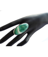 Agate Ring, Big Agate Ring, Big Ring, Statement Ring, Long Ring, Cabocho... - $43.76 CAD