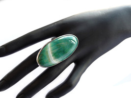 Agate Ring, Big Agate Ring, Big Ring, Statement Ring, Long Ring, Cabochon Ring, - £25.57 GBP