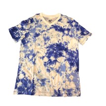 Spotted Zebra Girls Medium Blue and White Tie-Dye Short Sleeve V-Neck T-shirt - £8.90 GBP