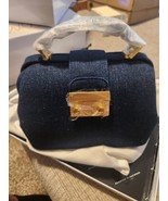 Brandon Blackwood Elizabeth Doctor Bag Dark Blue Denim W/ Brass Hardware - $269.32 CAD