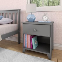 Max And Lily Classic Wood Nightstand With 1 Drawer, Kids Bedside Table/End, Grey - $167.96