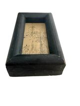Vintage Framed Woodland Landscape Pen &amp; Ink Style Drawing Folk Art Wall ... - $21.60
