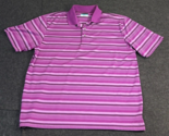 PGA Tour Airflux Golf Polo Shirt Purple Black Striped Men&#39;s Size XL X-Large - £11.63 GBP