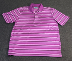 PGA Tour Airflux Golf Polo Shirt Purple Black Striped Men&#39;s Size XL X-Large - £11.61 GBP