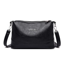 Simple Style Women PU Leather Crossbody Shoulder Bags Black Color Handbags Femal - £19.37 GBP