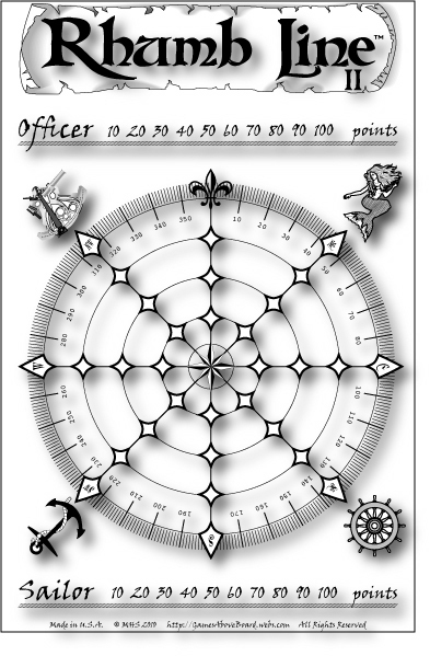 Rhumb Line II ... Award-Winning 2-Player Abstract Strategy Note Pad Travel Game - £3.96 GBP