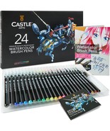 Watercolor Brush Pens Set 24 Lively colors with Flexible Tips For adult ... - £43.32 GBP