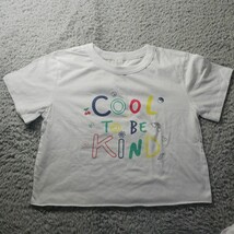 Cool To Be Kind Graphic Crop Tee T-shirt Casual Top Womens M See Measure... - $9.90