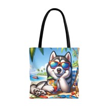 Tote Bag, Dog on Beach, Siberian Husky, Tote bag, 3 Sizes Available, awd-1246 - £22.30 GBP+