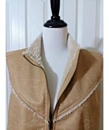Size XXL Faux Suede Womans Vest Fleec Closure Legacy Falls for Her - $20.88