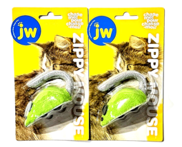 2 Pack JW Zippy Mouse Chase Cat Toy On Wheels Happy Pet 3 Inch - £17.85 GBP