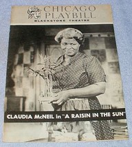 Chicago Playbill BlackStone Theatre Claudia McNeil A Raisin in the Sun 1961 - £15.69 GBP