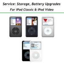 Upgrade Service Apple I Pod 5th Video 6th 7th Classic Storage + 2000 M Ah Battery - $186.96+