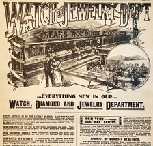 1900 Watches Jewelry Department Advertisement Victorian Sears Roebuck 5.... - €17,24 EUR