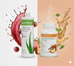Herbal Tea Concentrate Peach Flavor 3.6Oz &amp; Cranberry Aloe Pint Exp5/27 - $129.21 CAD