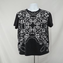 Ksubi Black White Printed Shirt Floral Chains Anchor Hawaiian Graphic Te... - £67.87 GBP