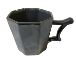 Starbucks Gun Metal Gray Octagon Coffee Mug 14 oz Ornate Handle Fancy 2013 - £9.91 GBP