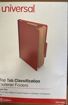 Universal 10295 8-Section Pressboard Classification Folders (10/Box) New - $18.69