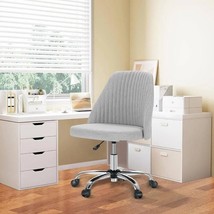 Modern Armless Desk Chair with Soft Fabric Upholstery, Stylish Swivel Of... - $1,845.17 MXN+