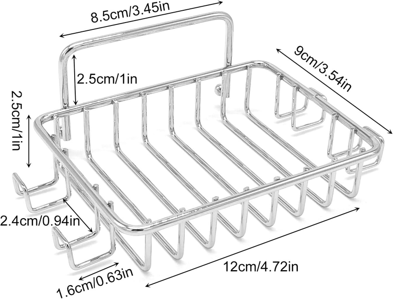 Soap Dish Holder for Shower with 4 Hooks, 2 Pack Stainless Steel Soap Dish for B Item image 7