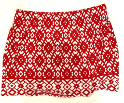 Susan Graver Red and White Geometric Print  Lined Knit Pencil Skirt Size 2X - £18.95 GBP
