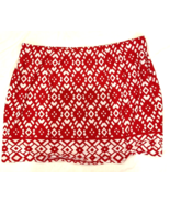 Susan Graver Red and White Geometric Print  Lined Knit Pencil Skirt Size 2X - £18.75 GBP