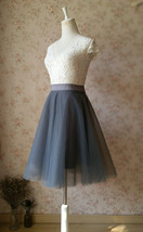 DARK GRAY Tulle Midi Skirt Outfit Custom Plus Size Tulle Ballerina Skirt Outfit