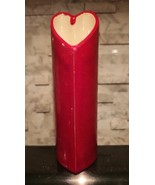 Heart Shaped Tall Red Vase BX Glass 9&quot;  - $14.75