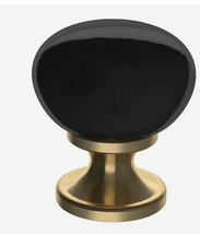 Brainerd Casual Black Ceramic 1 1/8" Knob with Champagne Bronze P37371W-CZB-CP - $8.00