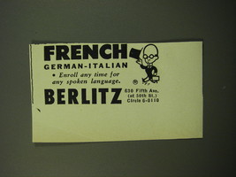 1950 Berlitz School of Language Ad - French German-Italian - £14.74 GBP