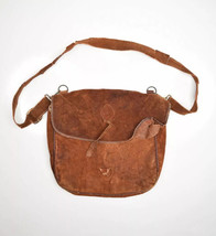 Vintage LL Bean Suede Leather Shoulder Bag Satchel Brown Messenger Tote - £22.72 GBP