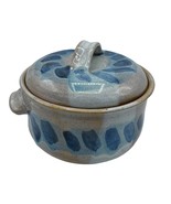 Ceramic Baking Pot Blue Grey 7.5&quot; Cooking Pottery Glazed - £35.35 GBP